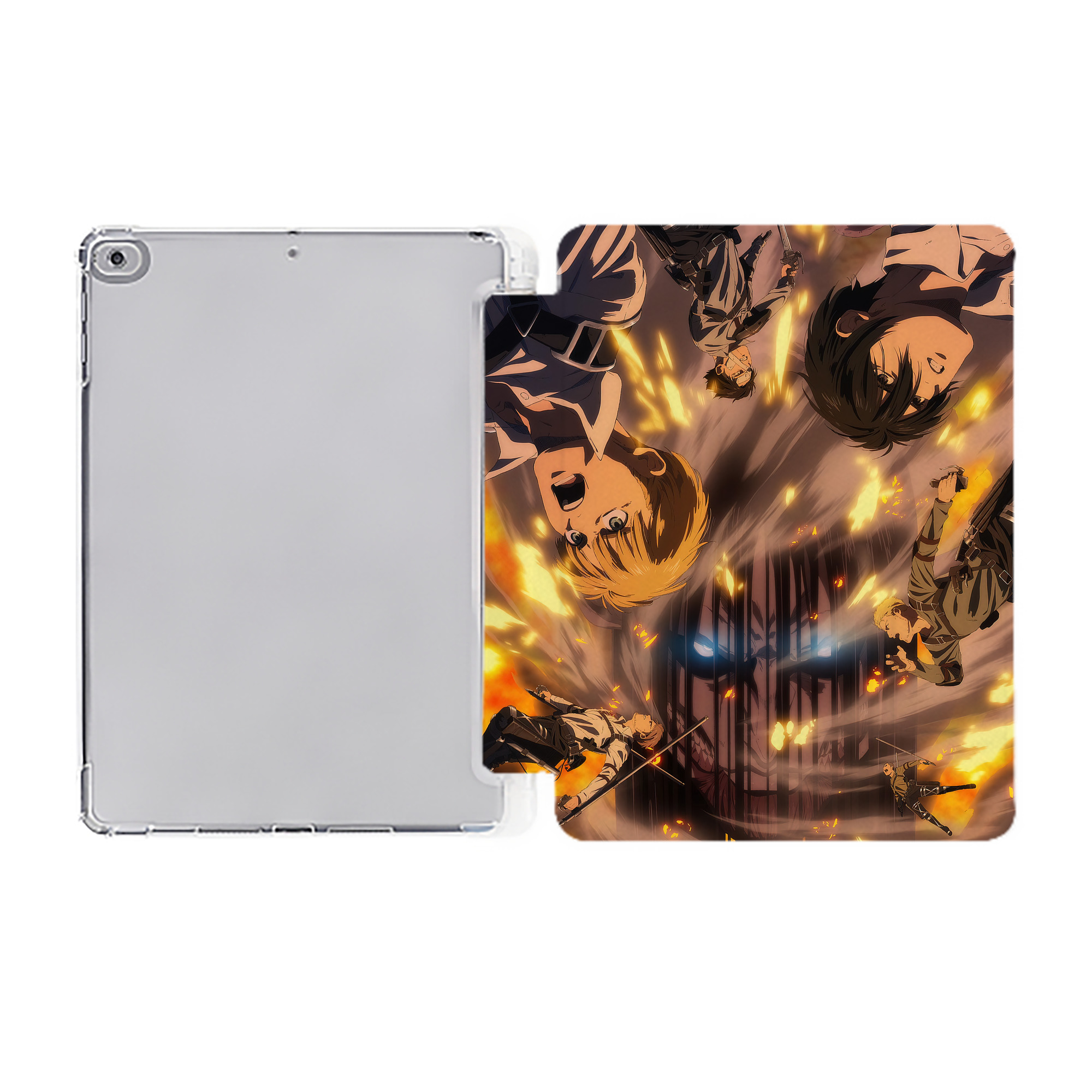 （画像用） 進撃の巨人 Attack on Titan IPad ケース ペン収納付き 三つ折りスタンド PUレザー×シリコン 対応機種9.5/10.5/10.9インチ